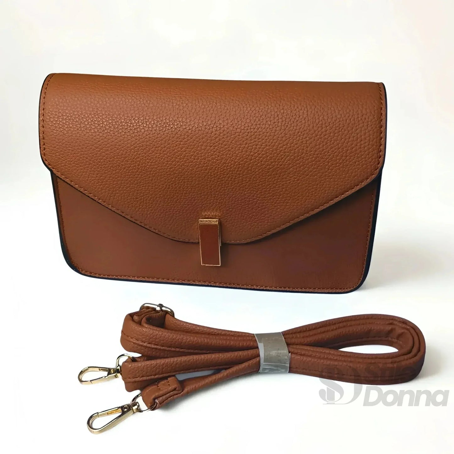 Stile Donna Bags - Borsa a Tracolla Marrone Finiture Oro