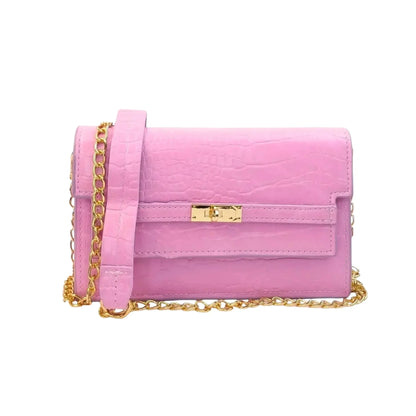Stile Donna Bags - Borsa Rosa Effetto Coccodrillo