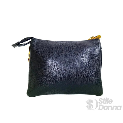 YY Coveri Borsa a Tracolla in Ecopelle con Catena Finitura Color Oro e Chiusura a Cerniera
