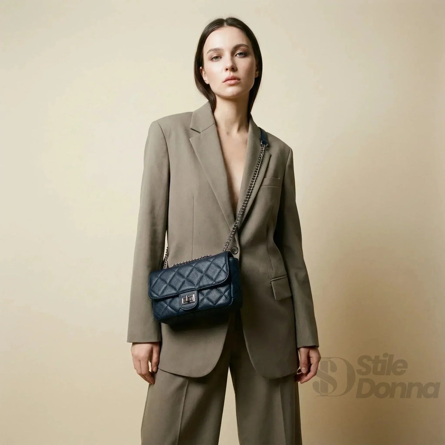 Stile Donna Bags - Borsa a Tracolla Finiture Argento