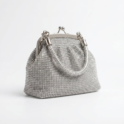 Stile Donna Bags - Borsa da Sera in Mesh di Strass Argento