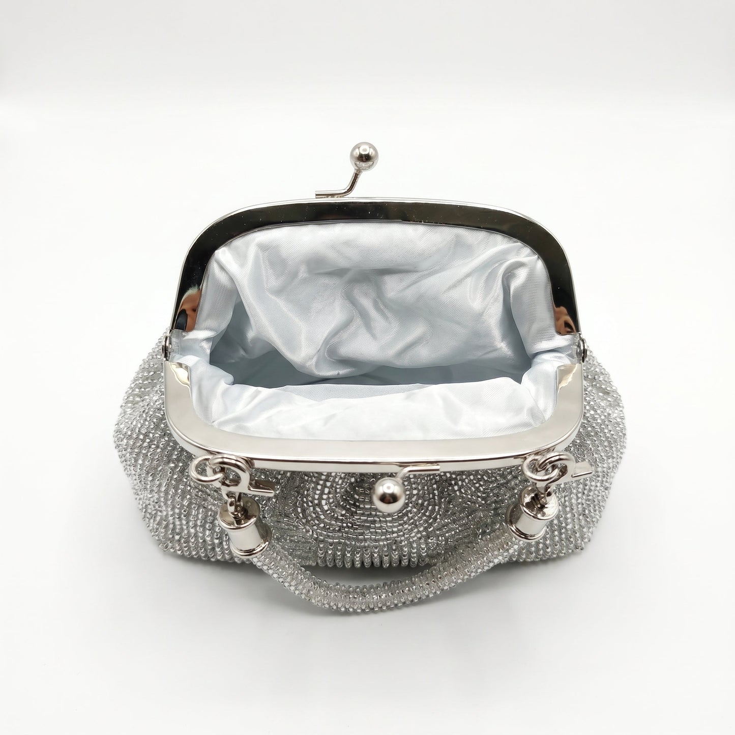 Stile Donna Bags - Borsa da Sera in Mesh di Strass Argento