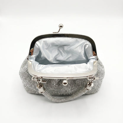 Stile Donna Bags - Borsa da Sera in Mesh di Strass Argento
