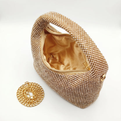 Stile Donna Bags - Borsa da Sera in Mesh di Strass Oro