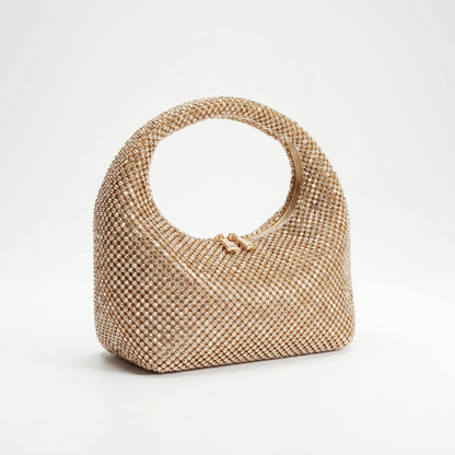 Stile Donna Bags - Borsa da Sera in Mesh di Strass Oro