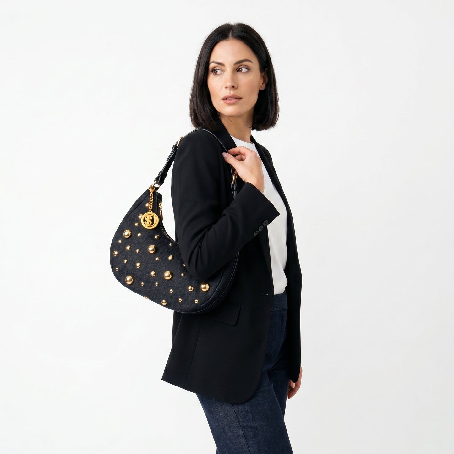 Stile Donna Bags - Borsa in Denim con Tracolla Rimovibile