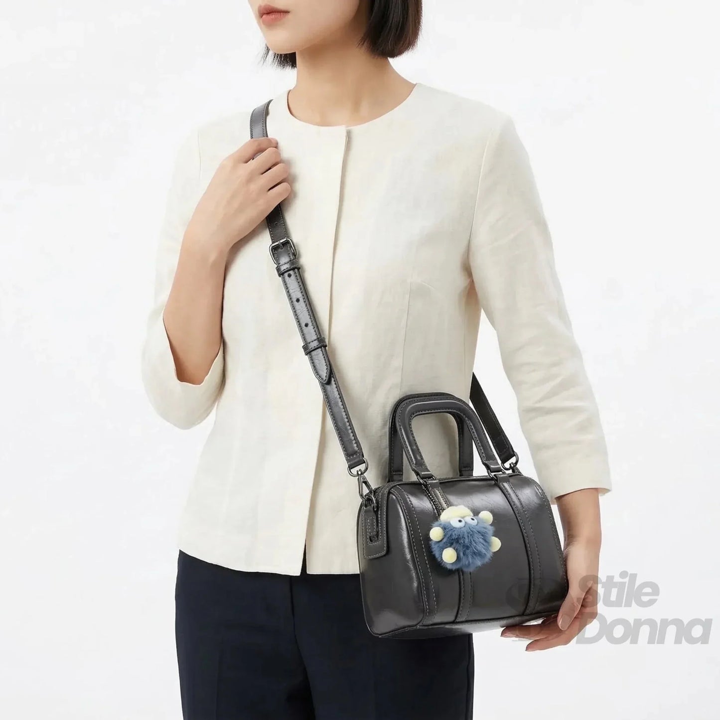 Stile Donna Bags - Borsa in Ecopelle Grigio Scuro