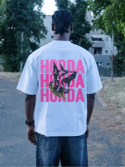 Horda X3 White Boxy Fit T-shirt 100% Cotton