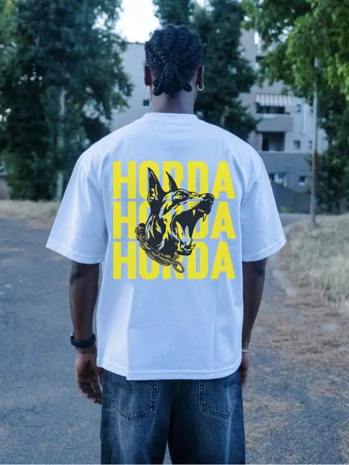 Horda X3 White Boxy Fit T-shirt 100% Cotton