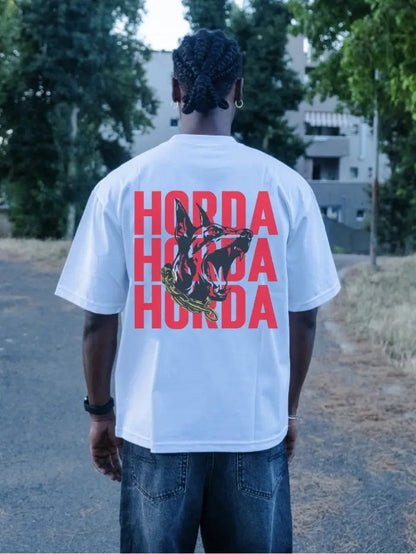 Horda X3 White Boxy Fit T-shirt 100% Cotton