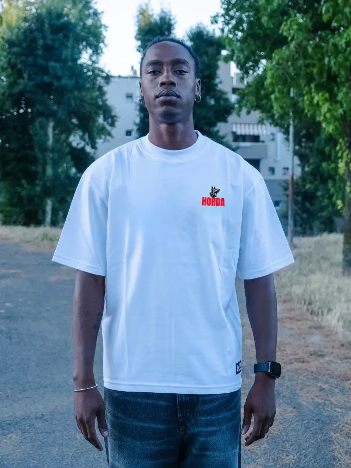 Horda X3 White Boxy Fit T-shirt 100% Cotton
