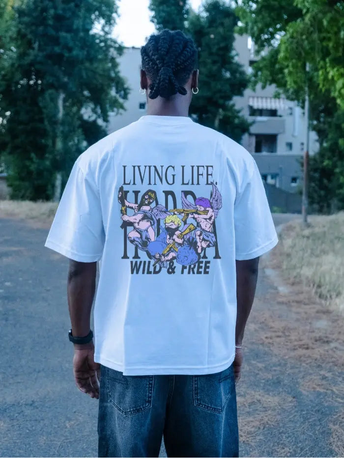 Boxy fit T-shirt 100% Cotone Wild and Free