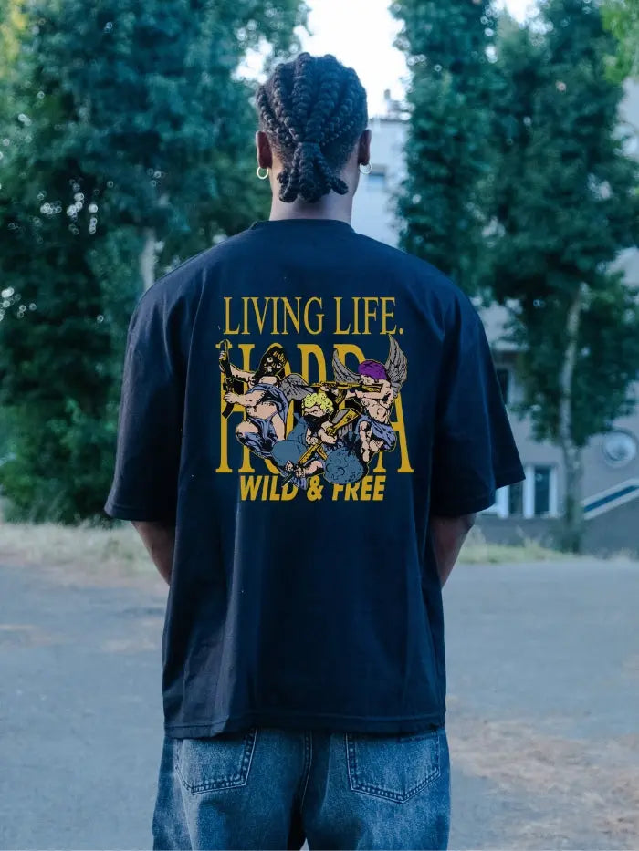 Boxy fit T-shirt 100% Cotone Wild and Free