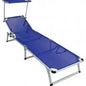 Liege Super mit Dach Melange Blau (187x60x30 cm)
