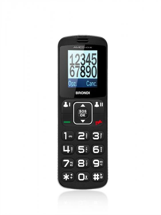BRONDI AMICO HOME SCHWARZ GSM-HANDY DUAL SIM SENIOREN GROSSE TASTEN SOS-TELEFON