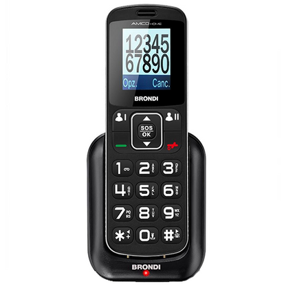 BRONDI AMICO HOME SCHWARZ GSM-HANDY DUAL SIM SENIOREN GROSSE TASTEN SOS-TELEFON
