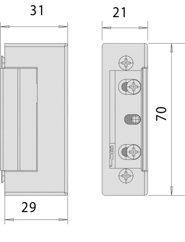 Incontro Elettrico 12V per Serrature da Infilare