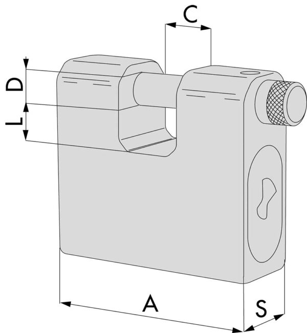 CISA Monoblock-Stahlschloss 84 mm