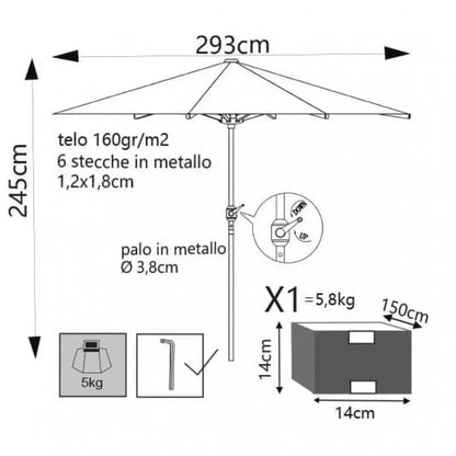 Sonnenschirm Poly Eco P/C Ø 3 - ECRU