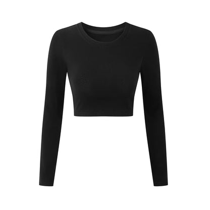Maglietta girocollo donna con maniche lunghe