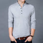 Men's long-sleeved T-shirt, men's long-sleeved T-shirt, Mandarin style T-shirt