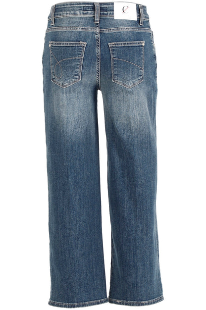 CafèNoir Pantalone Denim Culotte Greta C7JJ3150 B007 blu medio chiaro