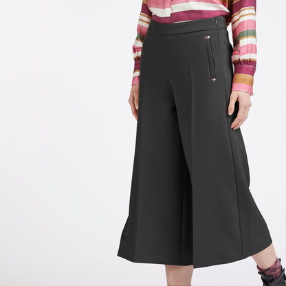 CafèNoir Pantalone da donna Coulotte con Rivetti C7JP0085 N001 nero