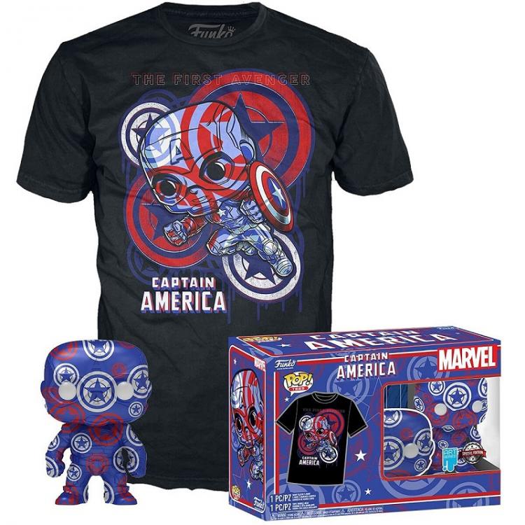 Funko Pop ! Tees Marvel Captain America 36 Art Series Special Edition T-Shirt M