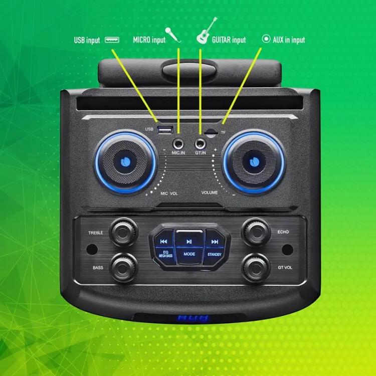 Ngs Aktiver Lautsprecher Trolley Speaker Bluetooth Mikrofon Karaoke Wild Dub Zero