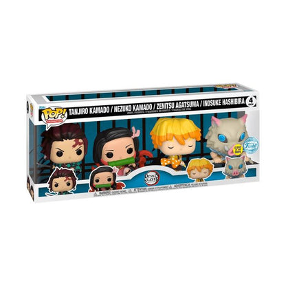 Funko Pop! Demon Slayer (4er-Pack) Tanjiro/Nezuko/Zenitsu/Inosuke Special Gitd