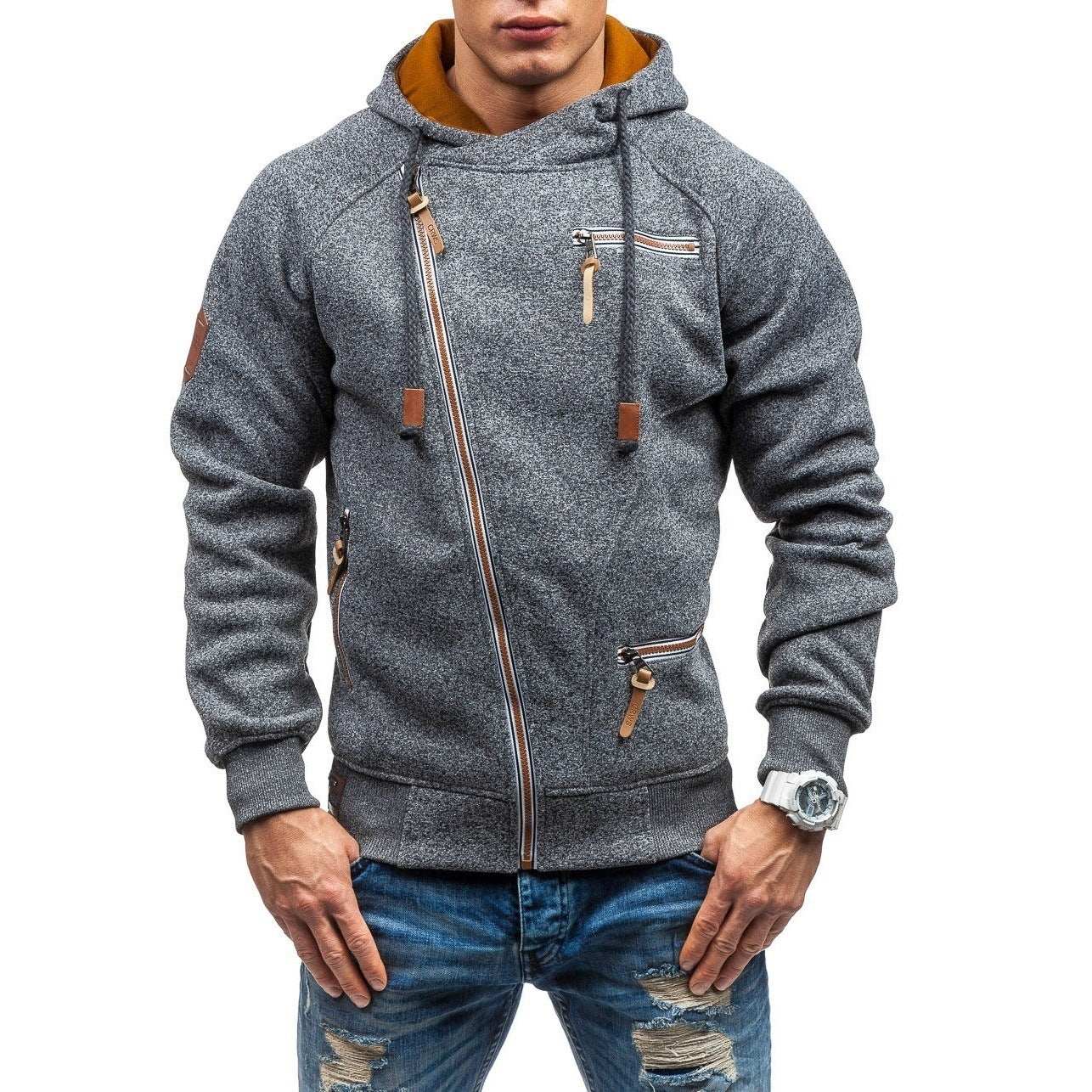 Felpa uomo con cappuccio e zip