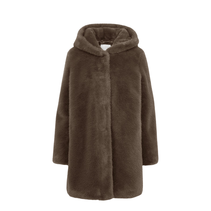 CENSURED Ecopelliccia Donna CW1881FRN5 148 Bronzo – Cappotto Caldo con Cappuccio, Morbido e Trendy