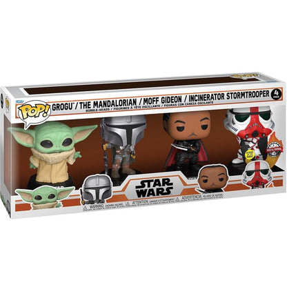 Funko Pop! Star Wars Grogu-Mandalorian-Moff Gideon-Incinerator Stormtrooper- 4er-Pack