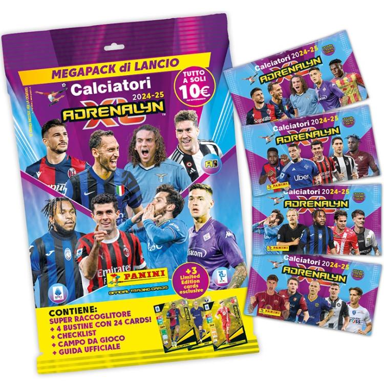 Calciatori Panini Adrenalyn XL 2024-2025 Starter Pack Album + 5 Booster Packs 30 Karten