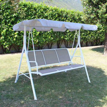 Gartenschaukel Naxos mit Sitz aus hellgrauem Textilene