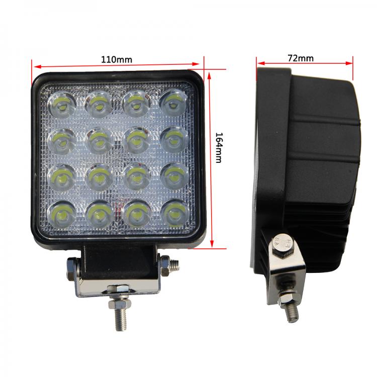 Faro 48W Led Luce Lampada Da Lavoro Faretto Auto Barca Camion Fuoristrada Suv
