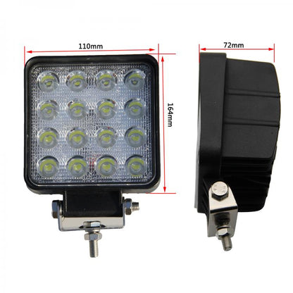Faro 48W Led Luce Lampada Da Lavoro Faretto Auto Barca Camion Fuoristrada Suv