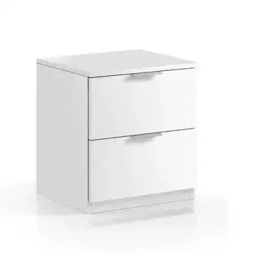 Comodino 2 cassetti bianco 38x34x45 cm