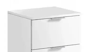 Comodino 2 cassetti bianco 38x34x45 cm