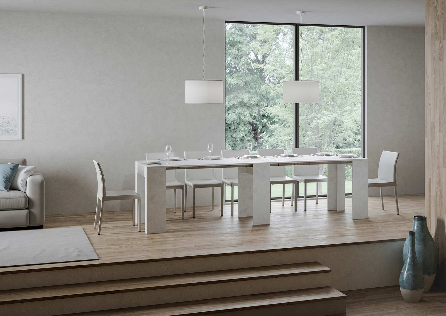 Elegante ausziehbarer Konsolentisch 78x47/290 cm in verschiedenen Farben