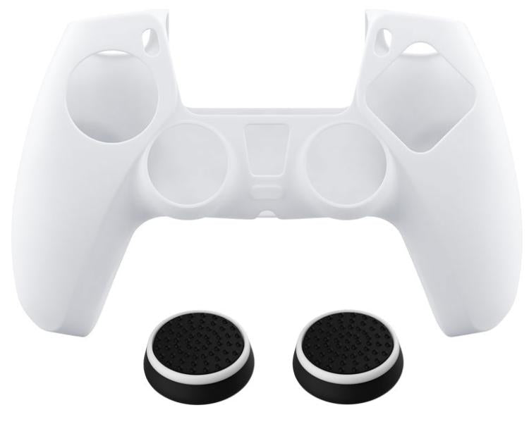 Panthek Full Kit Skin Ps5 + Grips Schwarz & Weiß Cover Controller Dualsense
