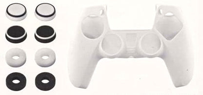 Panthek Full Kit Skin Ps5 + Grips Schwarz & Weiß Cover Controller Dualsense