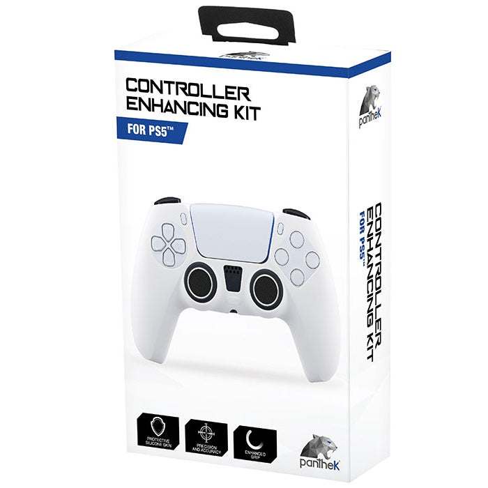 Panthek Full Kit Skin Ps5 + Grips Schwarz & Weiß Cover Controller Dualsense