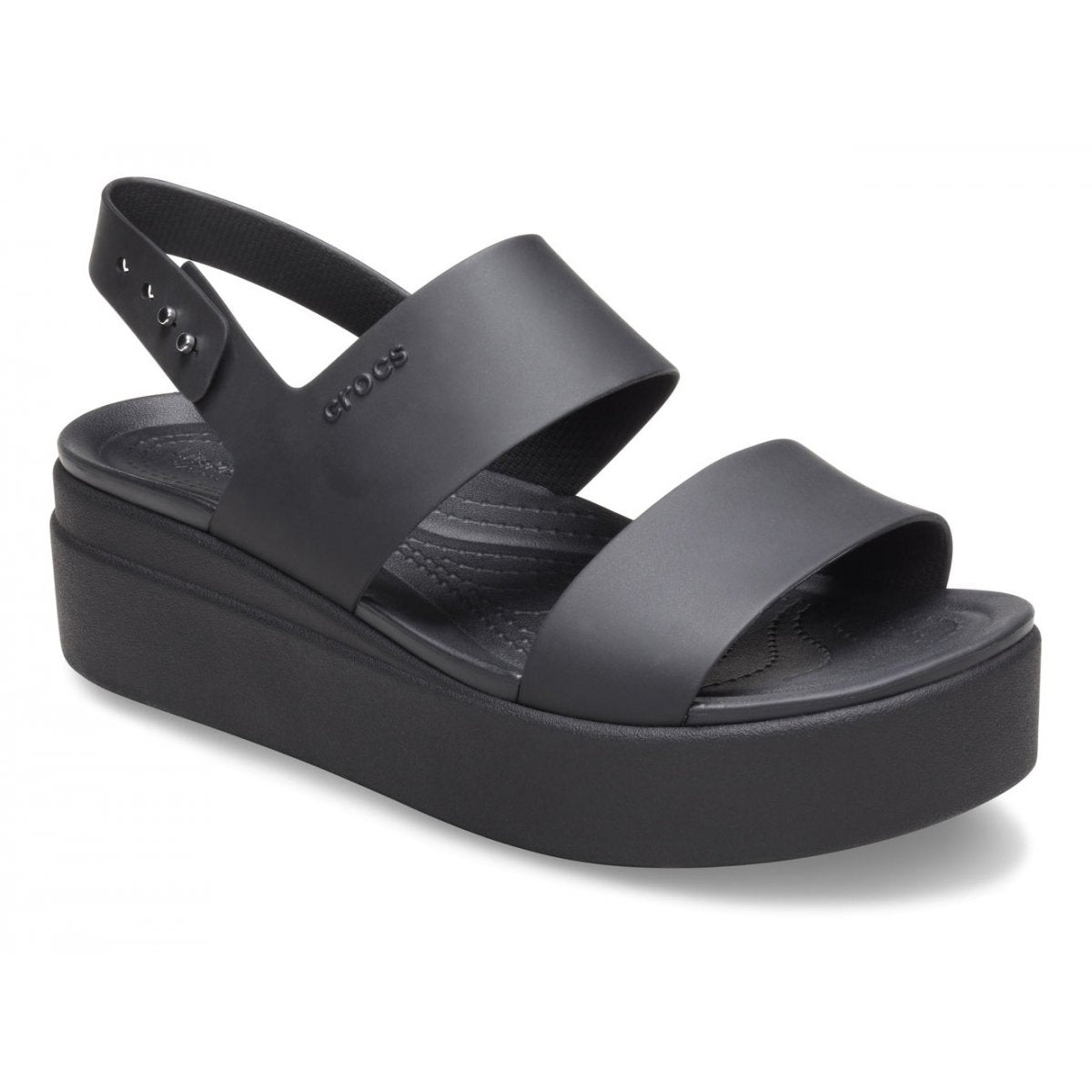 Crocs Sandalo da donna con zeppa Brooklyn Low Wedge 206453 060 nero