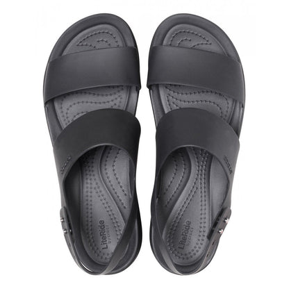 Crocs Sandalo da donna con zeppa Brooklyn Low Wedge 206453 060 nero