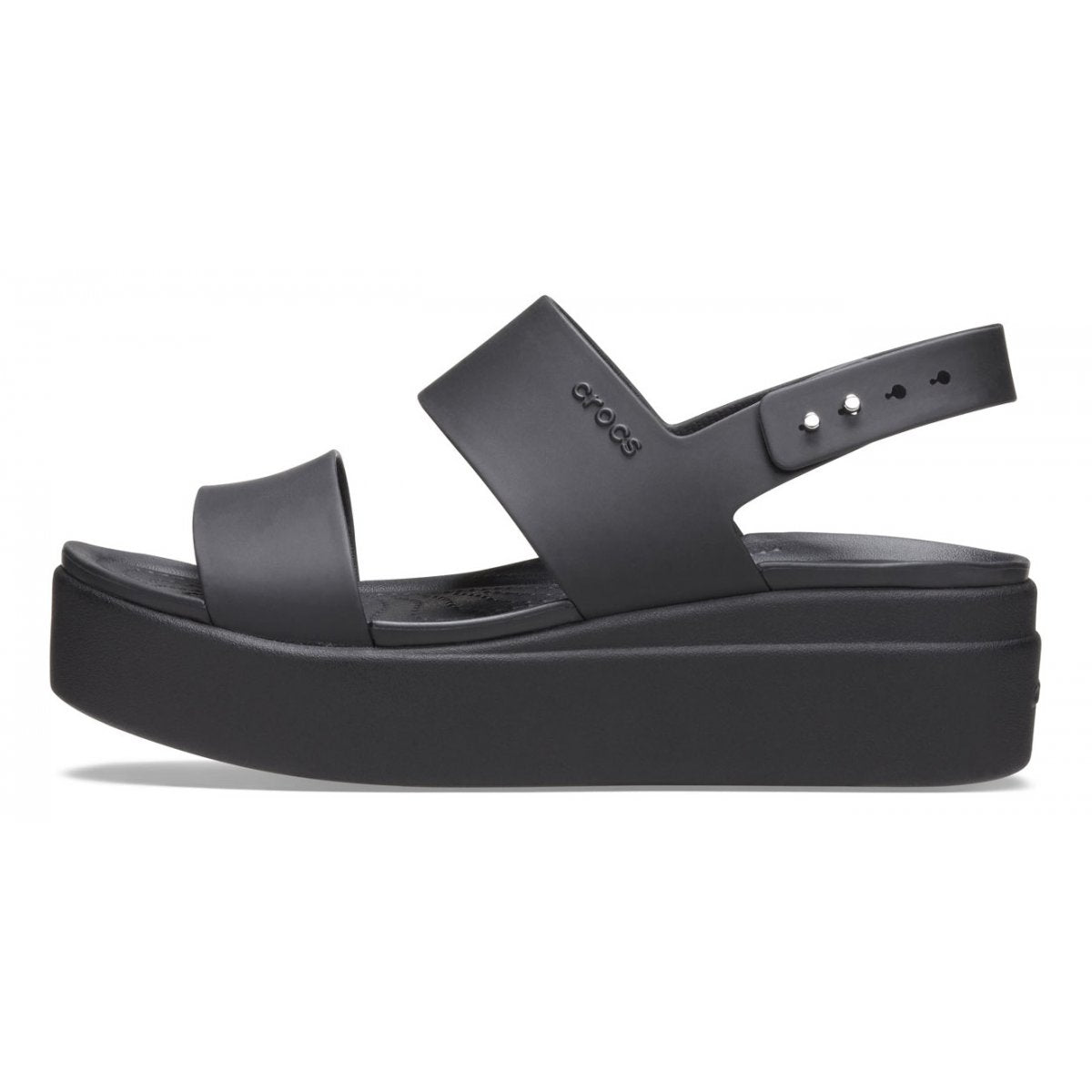 Crocs Sandalo da donna con zeppa Brooklyn Low Wedge 206453 060 nero
