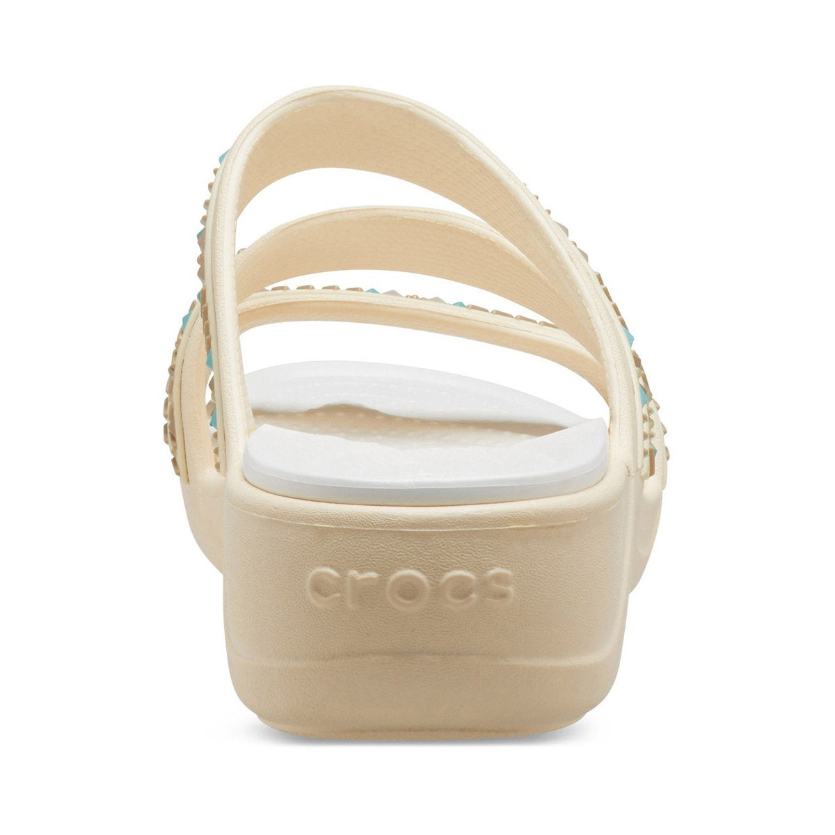 Crocs sandalo da donna Boca Medallion Strappy Wedge W207431-108 vanilla
