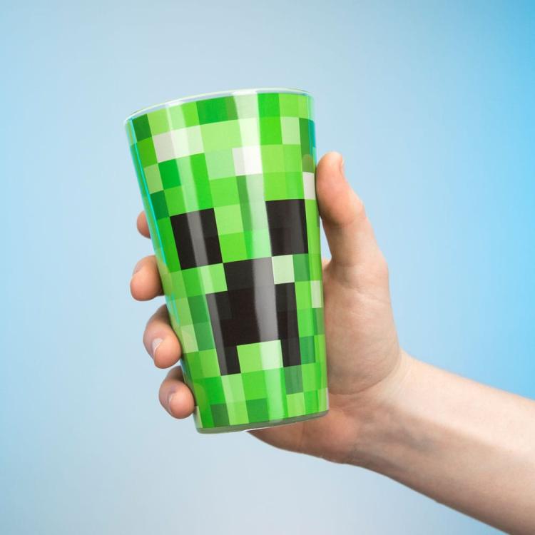 Paladone Bicchiere Vetro Minecraft "Creeper Glass" Tazza Gioco Senza Manico Vaso