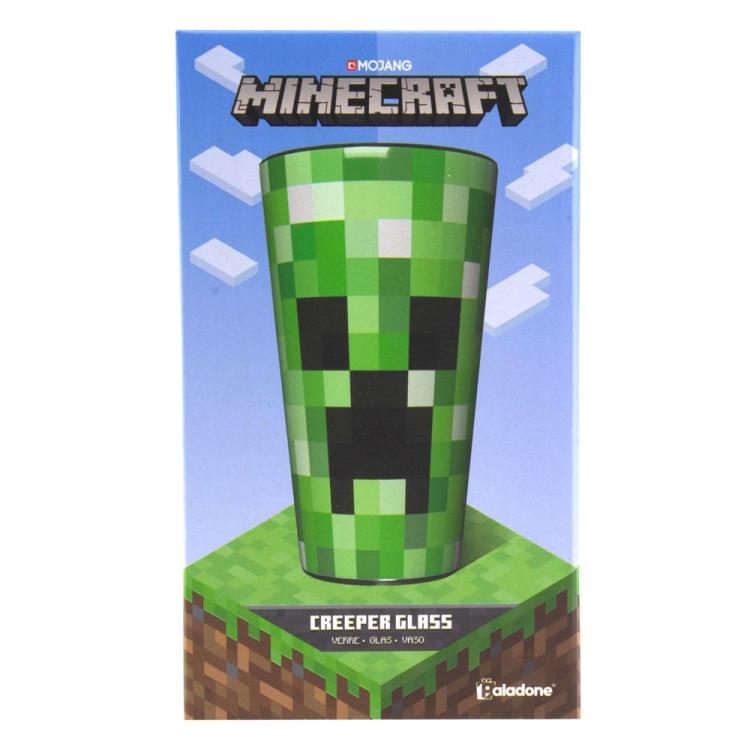 Paladone Bicchiere Vetro Minecraft "Creeper Glass" Tazza Gioco Senza Manico Vaso