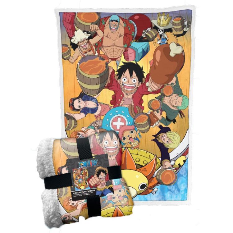 Sherpa-Decke One Piece Crew Monkey D. Luffy Zoro Sanji Fleeceplaid 100x150